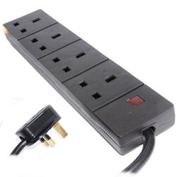 13A Plug - 4 Gang Trailing Extension 2.0m