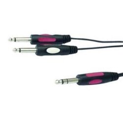 2 x 1/4" Mono Jack - 1/4" Stereo Jack 6.0m