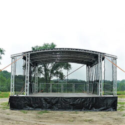 Small Trailer Stage 5 metre x 6 metre Arc Roof