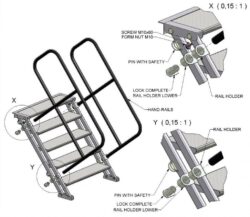 Lightspace Stage Adjustable Steps Hand Rail Lock Complete