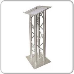 Quad Truss Lectern, Single Width, Silver / Natural