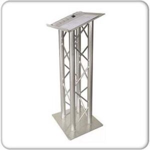 Quad Truss Lectern, Single Width, Silver / Natural