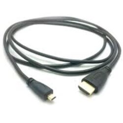 HDMI Lead with Ethernet, A Male to Micro D Male, Gold Plated Contacts, 3m Black