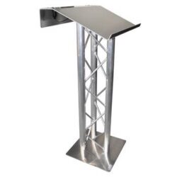 Tri Truss Premier Lectern, Single Width. Silver / Natural