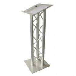 Tri Truss Lectern, Single Width. Silver / Natural
