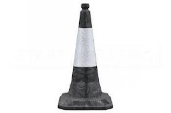 Traffic Cone / Black with Hi Viz Band - 75cm