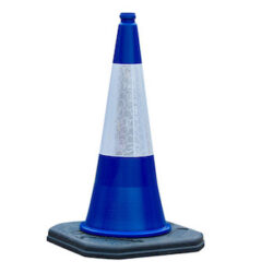 Traffic Cone / Blue with Hi Viz Band - 75cm