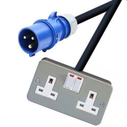32A 1PH plug - 13A Twin Socket