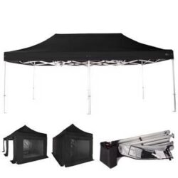 Professional Pop Up Gazebo 4m x 8m (Black)