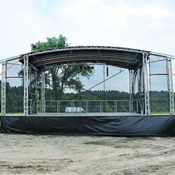 Medium Plus Trailer Stage 8 metre x 6 metre Arc Roof
