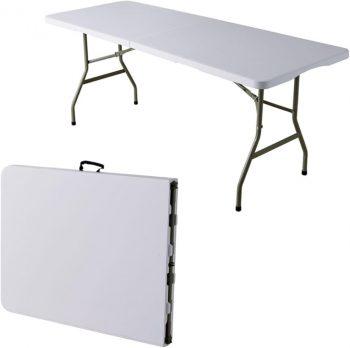 6ft White Trestle Table (Fold In half)