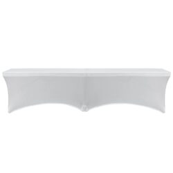 6-Foot Fold in half Bench Stretch Spandex Cover (White)
