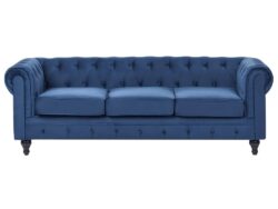 Sofa 4 seater Chesterfield Velvet Dark Blue
