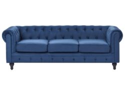 Sofa 3 seater Chesterfield Velvet Dark Blue