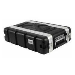 2U Short 19" ABS Flight Case, Front & Rear Removable Doors