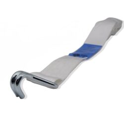 60mm Wide, White Hooked Ratchet Lashing Strap 4m - 2000kg