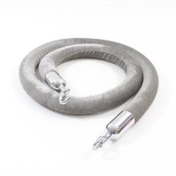 Rope, Grey Velvet with Chrome Hooks, 1.5m